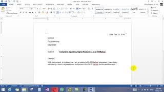 How to write a letter in Microsoft Word  Hindi [upl. by Feodore54]