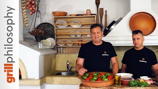 Greek gemista recipe  stuffed peppers and tomatoes in the wood fired oven  Grill philosophy [upl. by Miah124]