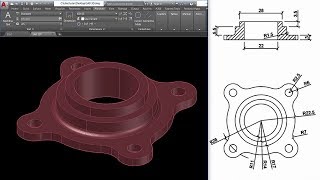 AutoCAD Mechanical Modeling and Visualization  PART1  Create a Coupling Using AutoCAD [upl. by Latty1]