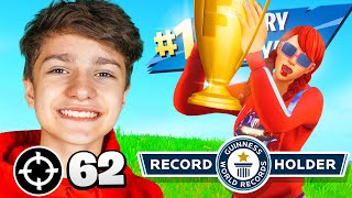 13 Year Old Beats FORTNITE KILL RECORD 62 Kills [upl. by Notserk]