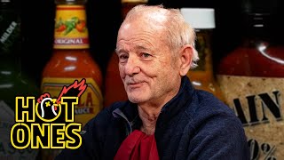 Bill Murray Doesn’t Flinch While Eating Spicy Wings  Hot Ones [upl. by York]