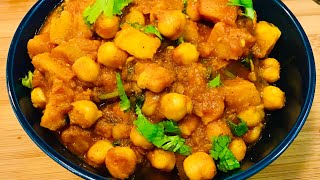 EASY CHICKPEA CURRY WITH POTATOES USING CANNED BEANS  QUICK ALOO CHANA MASALA RECIPE [upl. by Aksel]