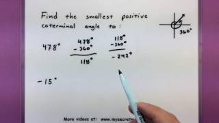 Trigonometry  Finding coterminal angles [upl. by Roskes]