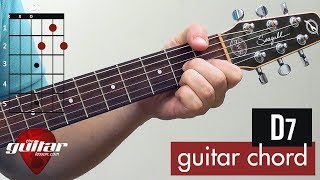 How to play the D7 chord  Beginner guitar lesson [upl. by Ecnarwal395]