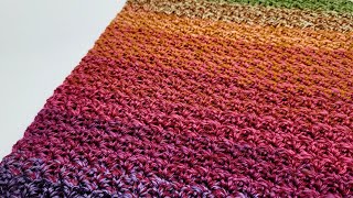 EASY Crochet Stitch For Blankets and Scarfs  Beginner Crochet  Thicket Stitch [upl. by Alvar]