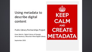 Using Metadata to Describe Digital Content [upl. by Niamrahc620]