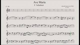 AVE MARÍA flauta violín oboe partitura con playback [upl. by Neelyk]