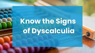 Know the Signs of Dyscalculia [upl. by Sherrill545]