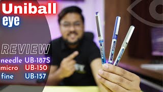 All Uniball eyes compared  Fine UB157 vs micro UB150 vs Needle UB187S [upl. by Sehguh]