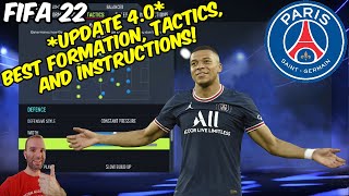 UPDATE 40 FIFA 22  BEST PSG Formation Tactics and Instructions [upl. by Hailee]