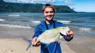 Fishing Papio on The Shores of Kauai Hawaii [upl. by Nomi691]