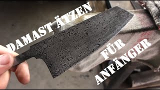 Damaststahl ätzen für Anfänger  Damascus for beginners [upl. by Adnileb263]