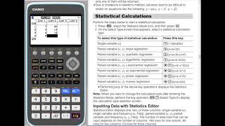 fxCG50 Creating a Table and Finding a Regression [upl. by Enelrak]