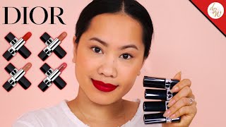 NEWROUGE DIOR REFILLABLE LIPSTICK  ALL 4 FINISHES 999 and more [upl. by Jalbert]