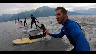 Surfing the Turnagain Arm Tidal Bore with Ben Gravy in Alaska Part 2 [upl. by Alemaj103]