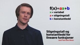 Stigningstall og konstantledd for lineære funksjoner [upl. by Ayekim]