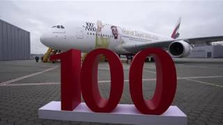 Emirates receives 100th Airbus A380  Emirates Airline [upl. by Yelyak]