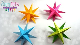 ESTRELLAS 3D de PAPEL Fácil  DIY  3D PAPER STARS easy [upl. by Annaej]