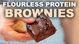 FLOURLESS PROTEIN BROWNIES only 100 calories  Healthy Snack Ideas [upl. by Kemme336]