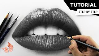 How to Draw Realistic LIPS  Tutorial for BEGINNERS [upl. by Patman730]