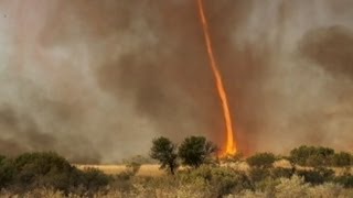 Tornado Engulfed by Fire Caught on Tape  Good Morning America  ABC News [upl. by Tewfik966]