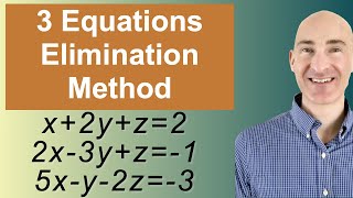 Solving Systems of 3 Equations Elimination [upl. by Eednar]