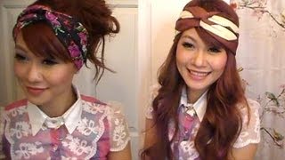 How To Twist Scarf Into Head Band PLUS Head Band DIY LevelEasy [upl. by Eelnyl]