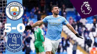 AGUERO FAIRYTALE AT THE ETIHAD  Man City 50 Everton Highlights [upl. by Aros]