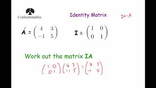 Identity Matrix  Corbettmaths [upl. by Atnoved]