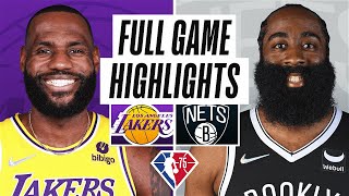 LAKERS at NETS  FULL GAME HIGHLIGHTS  January 25 2022 [upl. by Nivlak]