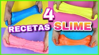 4 RECETAS PARA HACER SLIME  SLIME FÁCIL Y SIN BÓRAX  NatyGloss [upl. by Kleper]