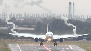 Emirates 777 wake vortex spectacular [upl. by Llennoc]