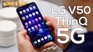 LG V50 ThinQ 5G handson LGs first 5G smartphone [upl. by Barbur356]