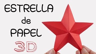 ⭐ESTRELLA de PAPEL⭐ 3D PAPER STAR  DIY [upl. by Nemzzaj]