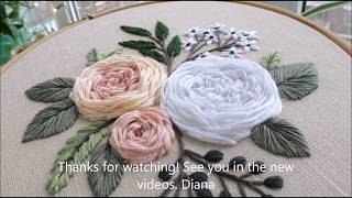 Garden roses Embroidery for beginners [upl. by Llimaj]