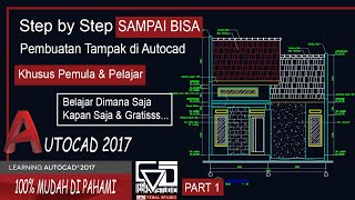 Cara Membuat Tampak Depan dengan Autocad Part 1 [upl. by Gonsalve956]