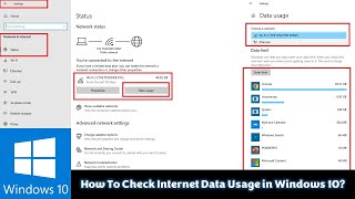 How to Check Internet Data Usage in Windows 10 Tutorial [upl. by Sonnnie]