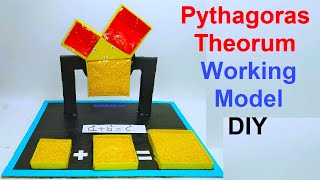 Pythagoras theorem working model 3D maths project  DIY  craftpiller howtofunda [upl. by Ellesig]