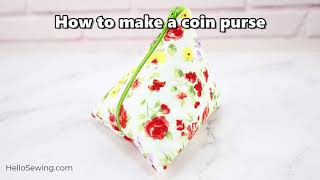 DIY Triangle pouch  Pyramid pouch  coin purse with no exposed seams [upl. by Nipahc34]