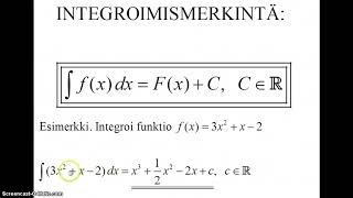 Integraalifunktion määritelmä [upl. by Pachton]