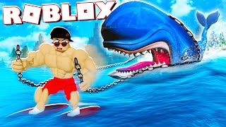 Pulling A GIANT WHALE  Roblox Strongman Simulator [upl. by Tuddor]