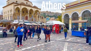 Athens Greece 🇬🇷  January 2022  4KHDR Walking Tour ▶158min [upl. by Sitoiyanap]