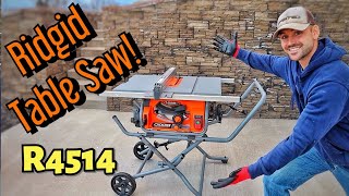 Ridgid 10quot R4514 Pro Jobsite Table Saw W Stand  Unboxing Assembly and Review [upl. by Hahseram487]