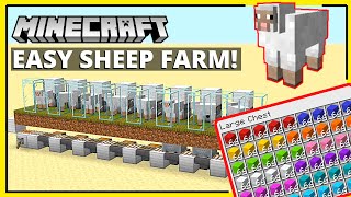 Minecraft Automatic Sheep Farm 117 EASY Tutorial [upl. by Ymmik]