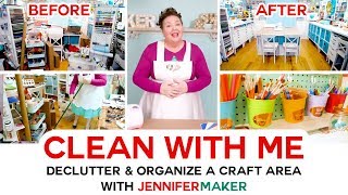 Clean with Me  Messy amp Cluttered Craft Room  Organization Motivation [upl. by Mapes]