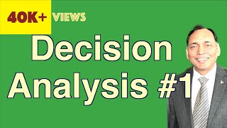 Decision Analysis Part 1  Decisions Under UncertaintyRisk amp Sensitivity Analysis [upl. by Saxela]