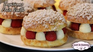 Recette des Petites Tropéziennes Fraise Vanille [upl. by Atinob]