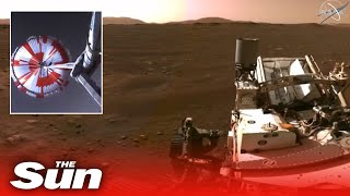 Nasa’s Mars Perseverance rover reveals stunning first video and audio recording from Red Planet [upl. by Ammamaria]