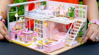 5 DIY Miniature Dollhouse Rooms [upl. by Deys]