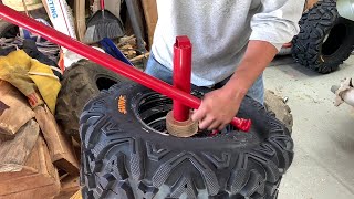 LA MANERA MAS FACIL Y ECONOMICA DE REMPLAZAR TUS NEUMATICOS  harborfreight Manual Tire Changer [upl. by Anelhtac]